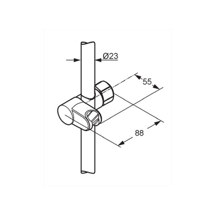 Kludi Zenta 7486905-00 glijstuk voor glijstang chroom