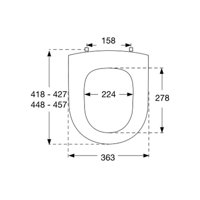 Pressalit Projecta D 879011-DC7999 toiletzitting zonder deksel wit polygiene