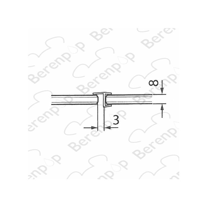 Villeroy en Boch Subway PGR60458500009 h-profiel klein, 200cm, 8mm