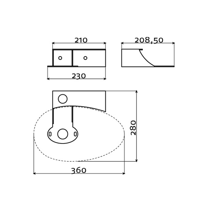 Clou First CL0739110 console met kraangat fonteinkom rvs gepolijst