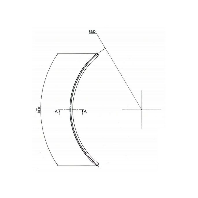 Exa-Lent Universal DS131005 kwartrond helder doucheprofiel 1 flapje 1 rondje 100cm - 5mm