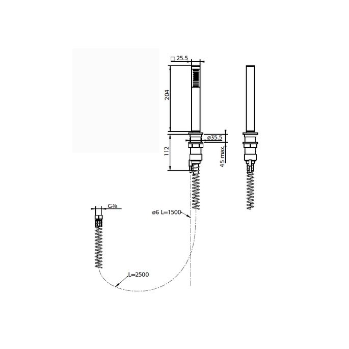 Pure Aragon AR5113 inbouwset voor bad thermostatisch 2-uitgangen chroom
