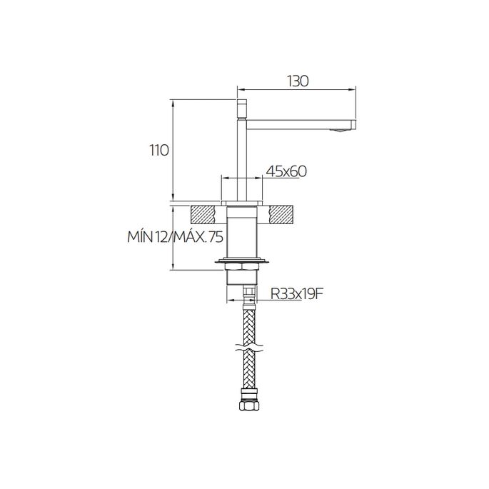 Waterevolution Studio P ITAP T6.10.01 wastafelkraan met klikwaste chroom (OUTLET)