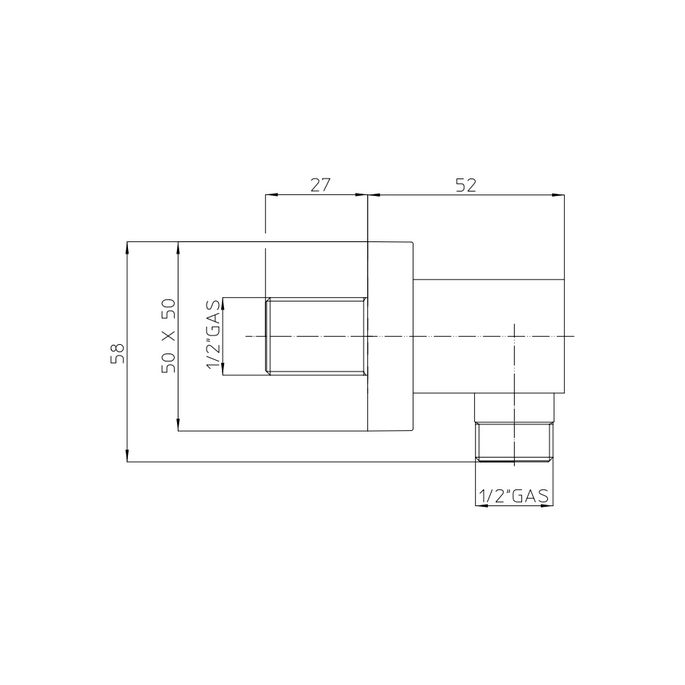 Bossini V00240 wandaansluitbocht chroom (OUTLET)