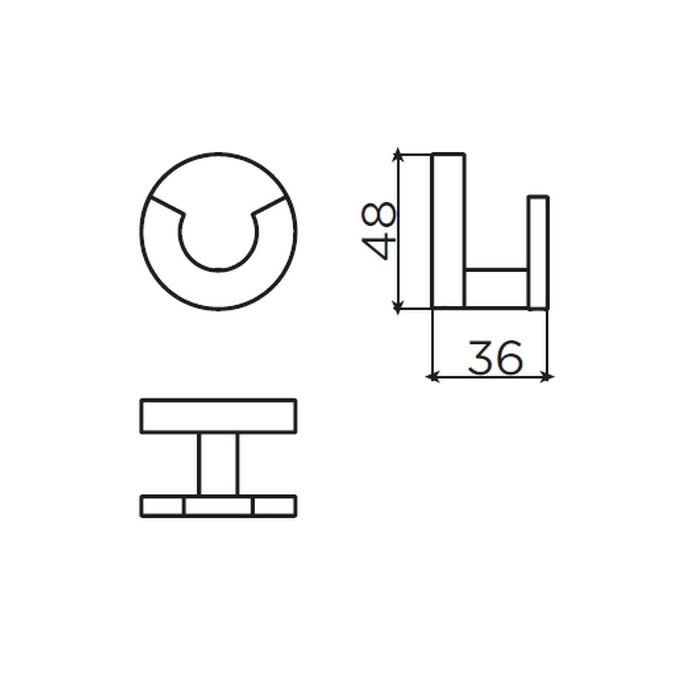 Clou Flat CL090206621 dubbele kledinghaak mat zwart