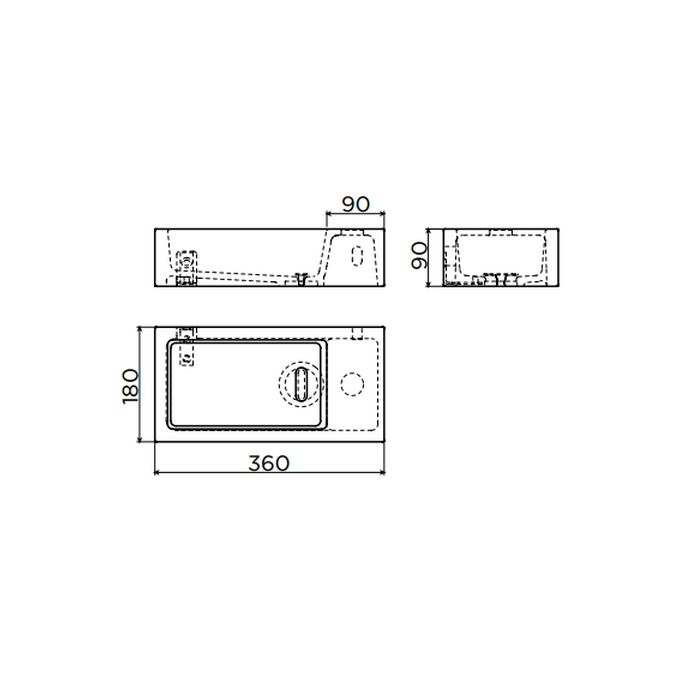 Clou Flush 3 CL030803102 mineral marmer fontein 36cm wit (met handdoekhouder chroom)