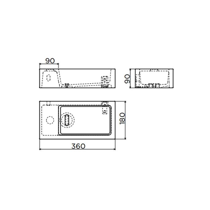 Clou Flush 3 CL031303202 aluite fontein 36cm wit (met handdoekhouder chroom)