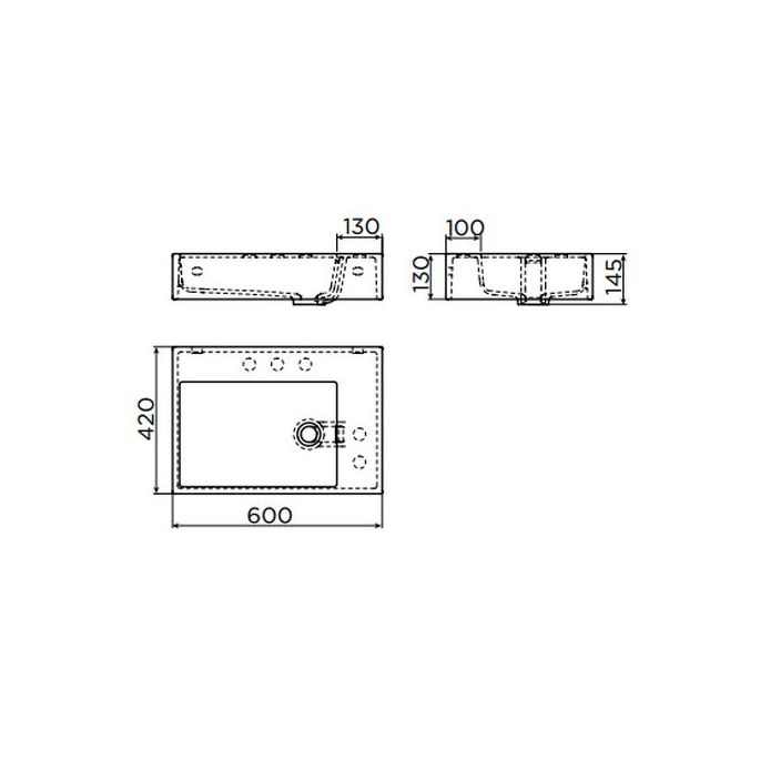 Clou Flush CL0213020 wastafel 60x42cm aluite wit