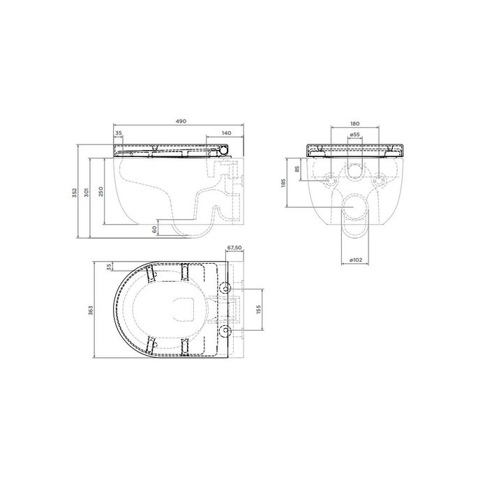 Clou Hammock CL0406040 toiletzitting met deksel wit