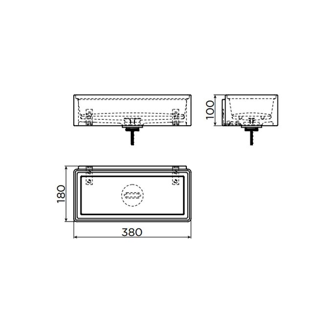 Clou New Flush 3.1 CL031343102 fontein 38x18cm met vlakke afvoerplaat aluite wit