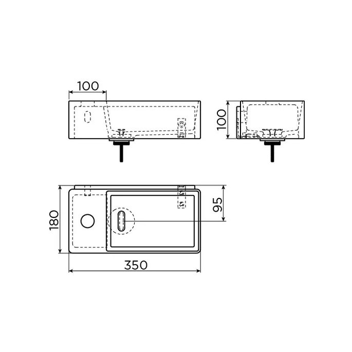 Clou New Flush 3 CL030343201 fontein 35x18cm keramiek wit