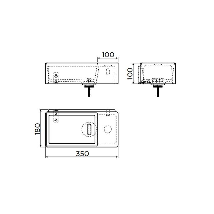 Clou New Flush 3 CL0313430 fontein 35x18cm aluite wit