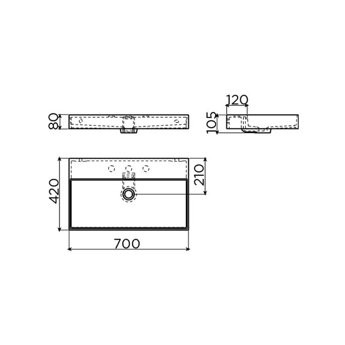 Clou New Wash Me CL0230432 wastafel 70x42cm mat zwart keramiek