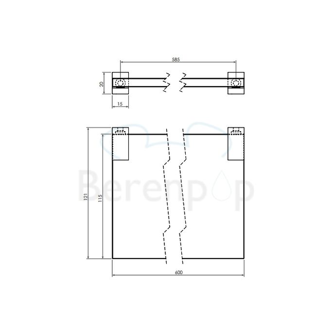 Clou Quadria CL090111829 (CL/09.01.118.29) planchet 60cm chroom (OUTLET)