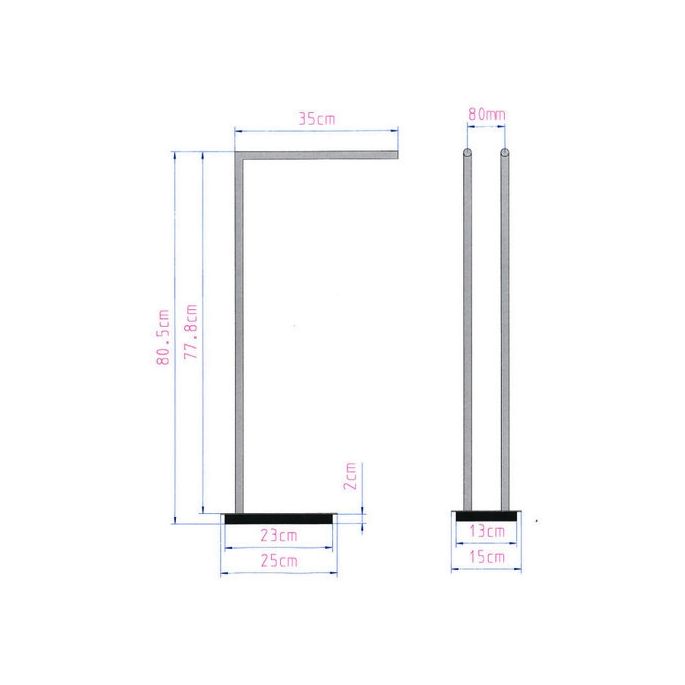 Decor Walther 0504860 Straight 2 handdoekhouder standaard mat zwart