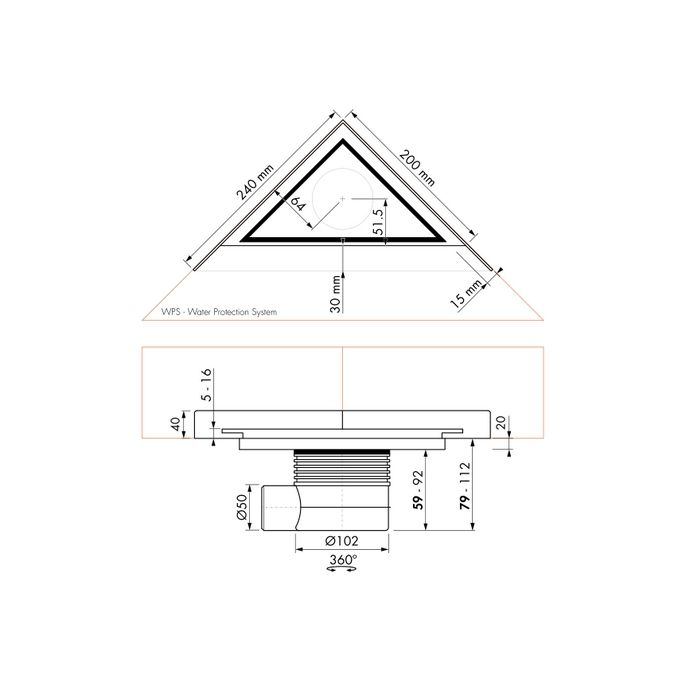 Easy Drain Aqua Jewels Delta AJDEZM doucheput 20x20cm zijuitloop