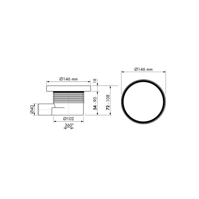 Easy Drain Aqua Round AQUARDX15MSI6 doucheput ø15cm zijuitloop