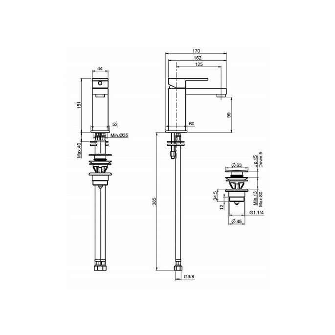 Fima Carlo Frattini Brick F3511SN wastafelkraan geborsteld nikkel (OUTLET)