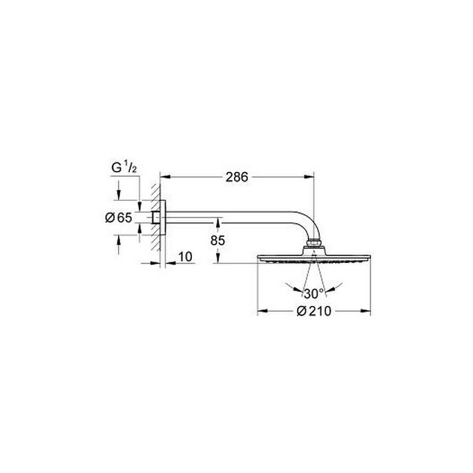 Grohe Rainshower Cosmopolitan 210 26062000 hoofddoucheset chroom (OUTLET)