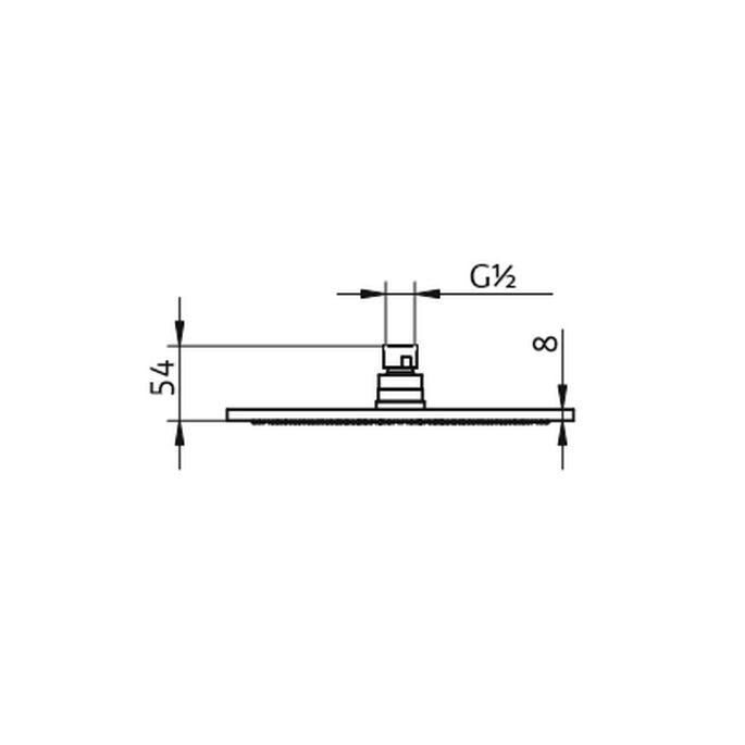 HSK Shower & Co! 1100020 hoofddouche rond vlak 250x8mm messing verchroomd