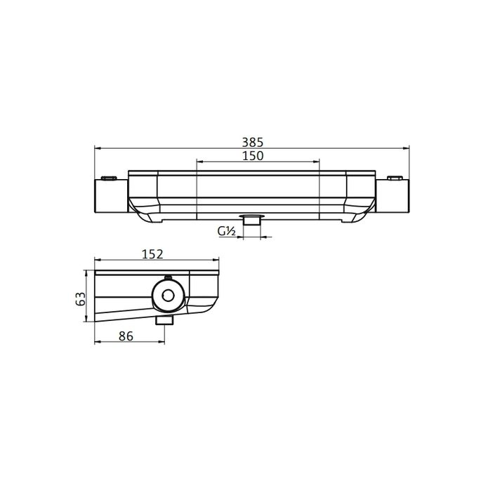 HSK Shower & Co! 1100164 opbouw veiligheidsthermostaat AquaTray met planchet chroom