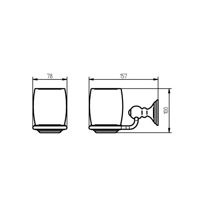Haceka Allure 1208436 glashouder porselein/ RVS geborsteld