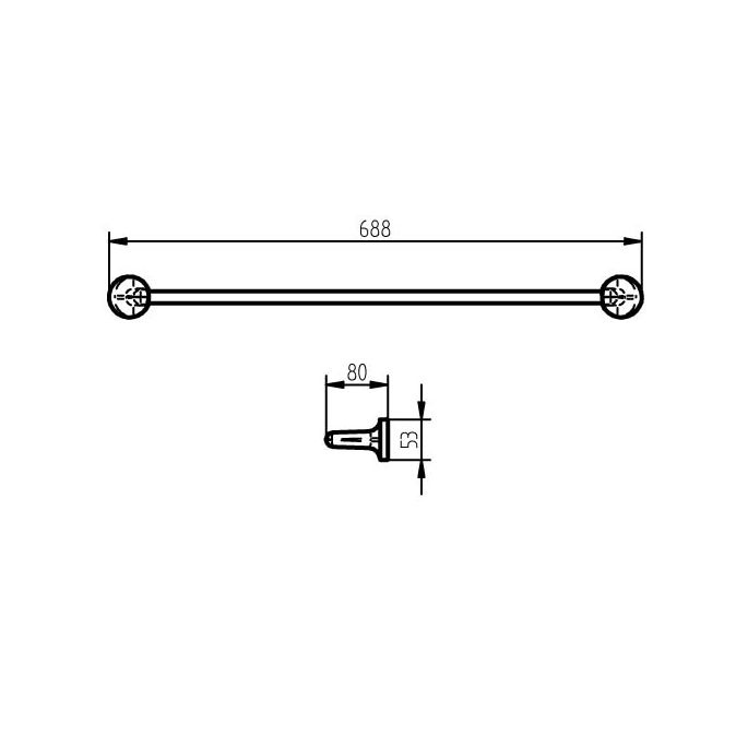 Haceka Aspen 1209519 wandhanddoekhouder 60cm mat zwart