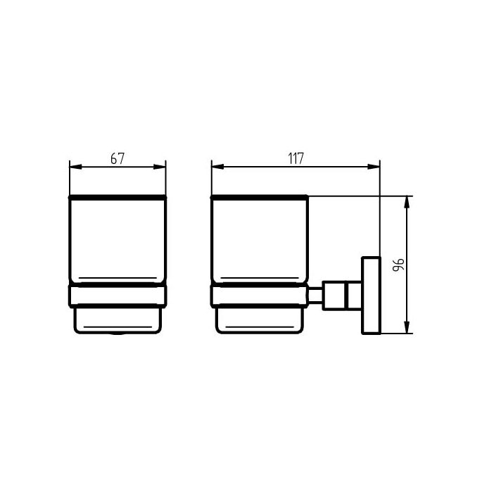 Haceka Kosmos 1115476 glashouder gesatineerd glas/ chroom