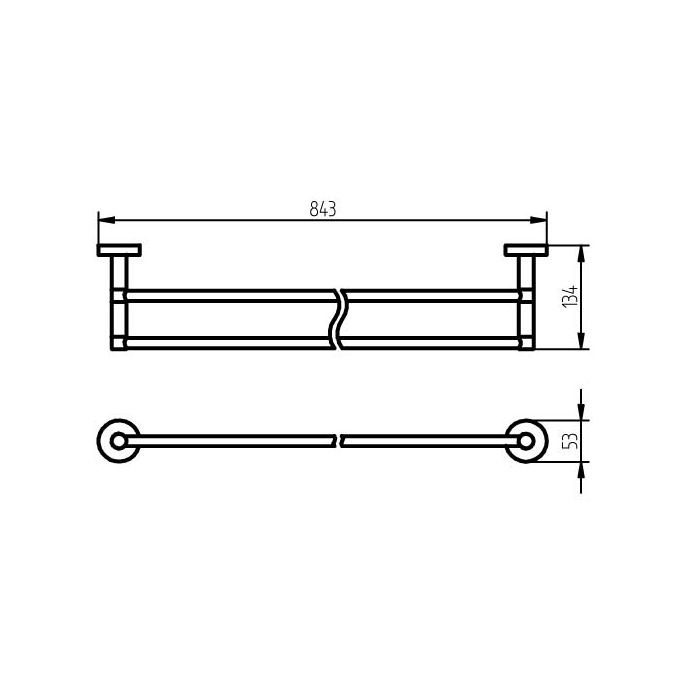 Haceka Kosmos 1122052 handdoekhouder dubbel 80cm chroom
