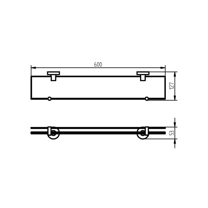 Haceka Kosmos Tec 1124682 planchet 600mm gesatineerd glas/ RVS geborsteld