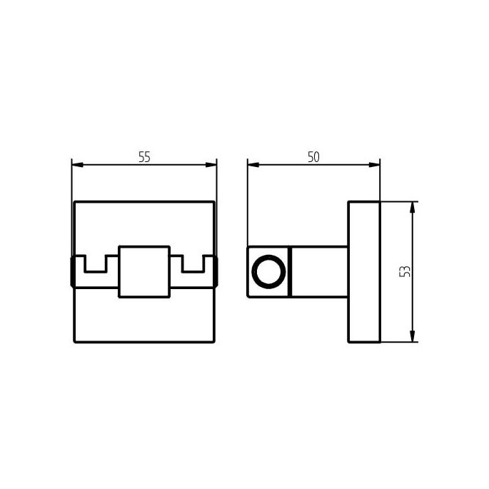Haceka Mezzo Tec 1122807 dubbele haak RVS geborsteld