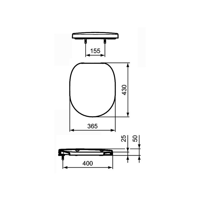 Ideal Standard Connect E712801 toiletzitting met deksel wit