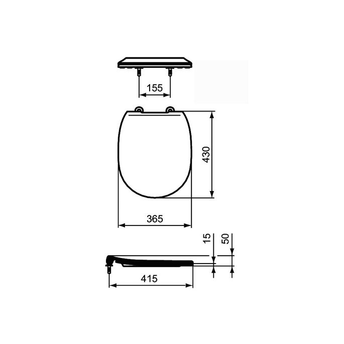 Ideal Standard Connect E772301 toiletzitting met deksel wit