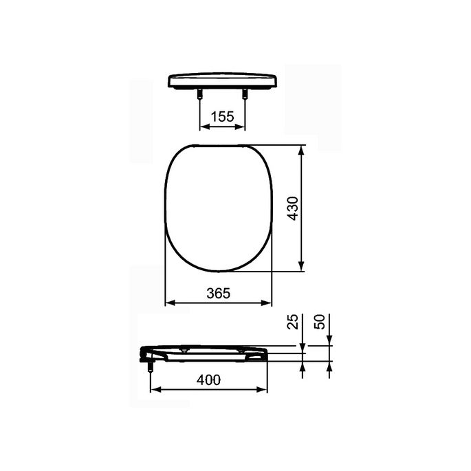 Ideal Standard Connect Freedom E822501 toiletzitting met deksel wit