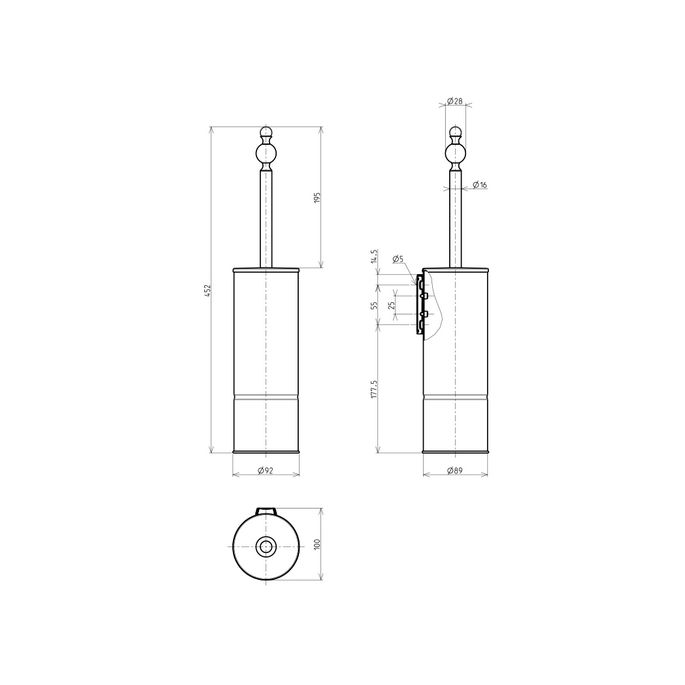 Inda Raffaella - Tosca A37140CR toiletborstelhouder chroom