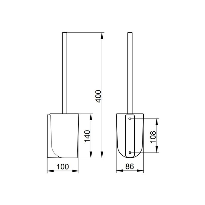 Keuco Elegance 11669019000 toiletborstelgarnituur wandmodel chroom/ wit gesatineerd glas (OUTLET)