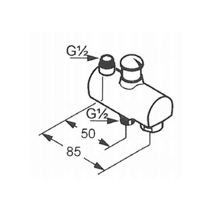 Kludi Objecta Mix 752480500 uitloop voor badthermostaat chroom (OUTLET)