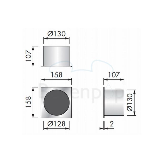 Looox Closed CL2 reserverolhouder voor 1 rol inbouw RVS (OUTLET)