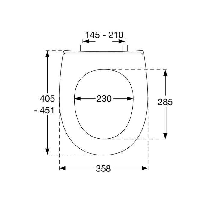 Pressalit Projecta Solid Pro 1003111-DG4925 toiletzitting zonder deksel zwart polygiene