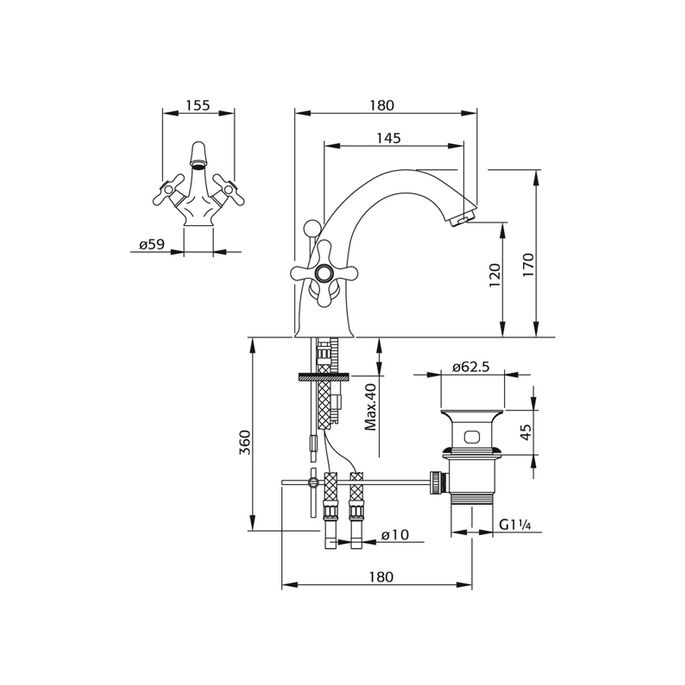 Pure Melrose ME5822 wastafelkraan chroom