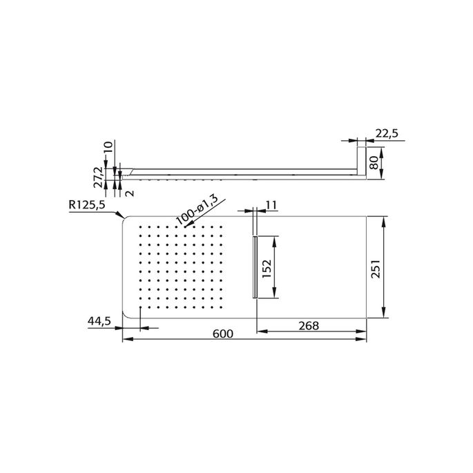 Pure PU3022 regendouche met waterval chroom