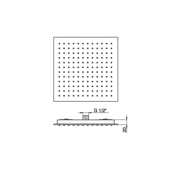 Pure PU5901 hoofddouche inbouw 180x180mm chroom