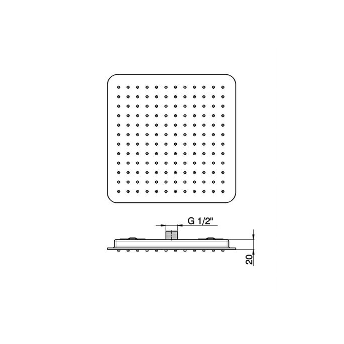 Pure PU5903 hoofddouche inbouw 230x230mm chroom