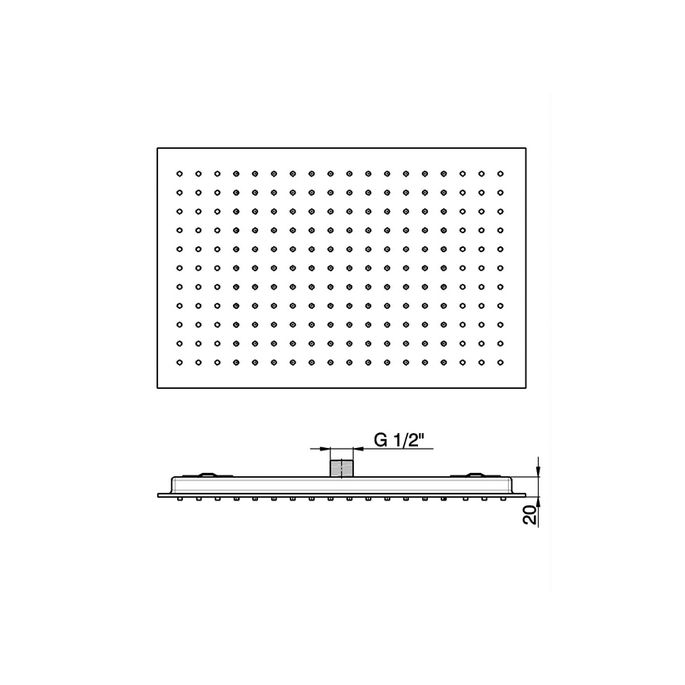 Pure PU5905 hoofddouche inbouw 170x90mm chroom