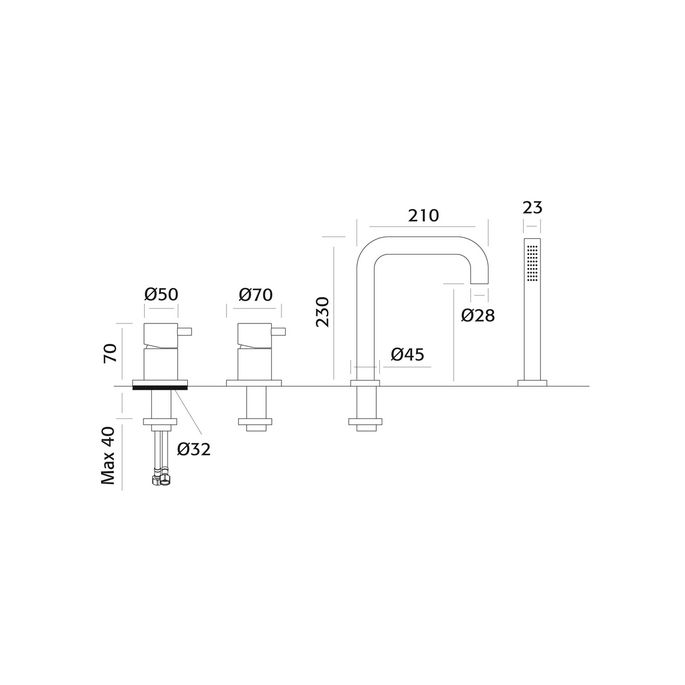 Pure RVS 316 Serie RV1260 4-gats badrandcombinatie RVS geborsteld