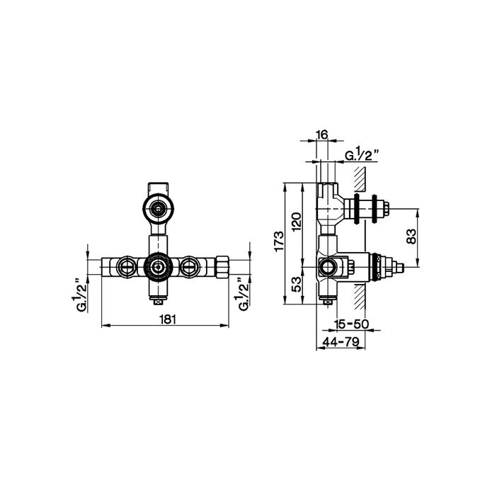 Pure RVS 316 Serie RV3301 inbouwthermostaat met 2-uitgangen RVS geborsteld