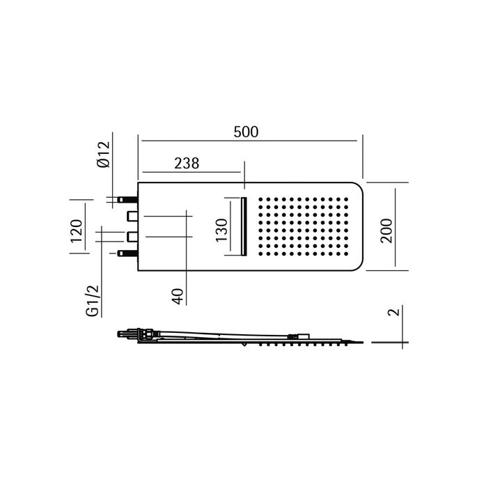 Pure RVS 316 Serie RV6401 regendouche met cascade waterval RVS geborsteld