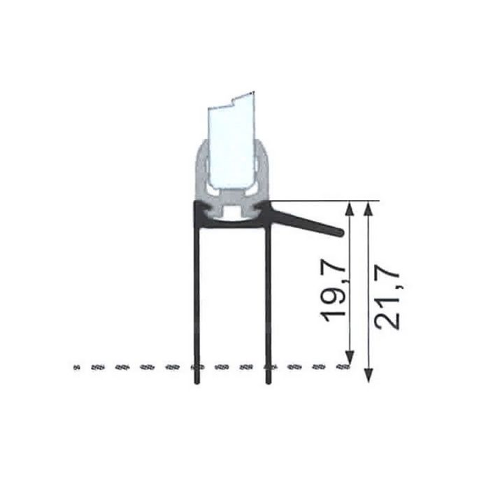 Sealskin Duka Natura GUMD472 afdichtprofiel 100cm transparant, 6mm *niet meer leverbaar*