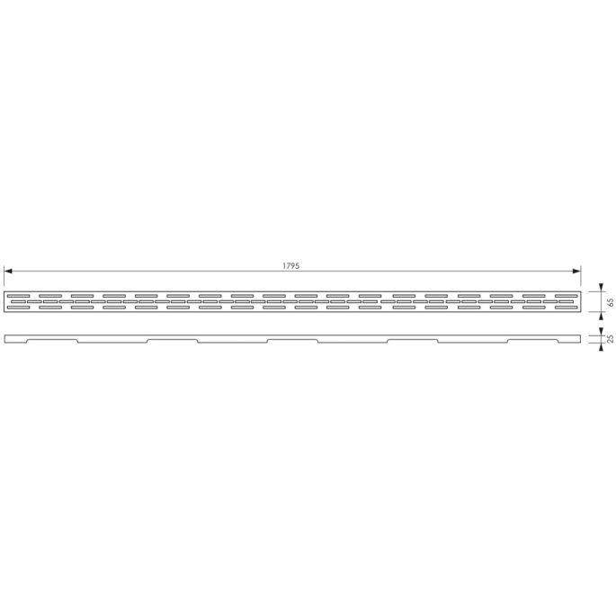 Brauer DR-LOSSR180NG los standaard rooster 7 x 180cm RVS geborsteld