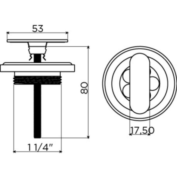 Clou CL1060300083 afvoerplug en sifonaansluiting t.b.v. Flush en First fonteinen brons geborsteld PVD